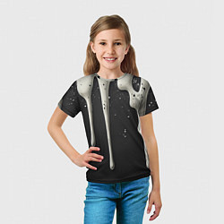 Футболка детская Белая слизь текстура, цвет: 3D-принт — фото 2