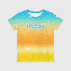 Футболка детская Inzoi лого и блестки, цвет: 3D-принт