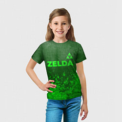 Футболка детская Zelda - green gradient посередине, цвет: 3D-принт — фото 2