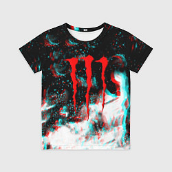 Футболка детская Monster energy огонь глитч, цвет: 3D-принт