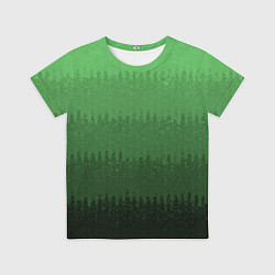 Футболка детская Зеленый градиент текстурные полосы, цвет: 3D-принт