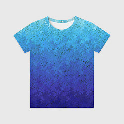 Футболка детская Сине-голубой градиент текстура, цвет: 3D-принт