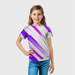 Футболка детская Color white pink, цвет: 3D-принт — фото 2