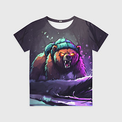 Футболка детская Злой русский медведь в лесу, цвет: 3D-принт
