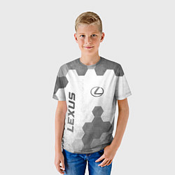 Футболка детская Lexus - white gradient вертикально, цвет: 3D-принт — фото 2
