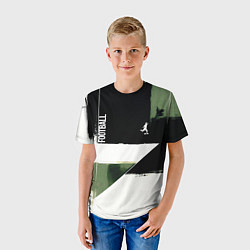 Футболка детская Футбол на фоне брызг красок, цвет: 3D-принт — фото 2