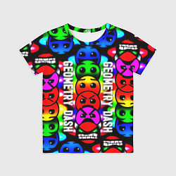 Футболка детская Geometry dash neon gradient, цвет: 3D-принт