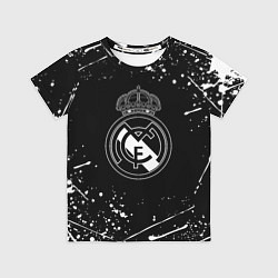 Футболка детская Real Madrid белые краски, цвет: 3D-принт