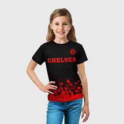 Футболка детская Chelsea - red gradient посередине, цвет: 3D-принт — фото 2