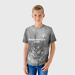 Футболка детская Manchester City - grey gradient посередине, цвет: 3D-принт — фото 2
