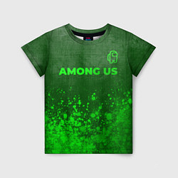 Футболка детская Among Us - green gradient посередине, цвет: 3D-принт