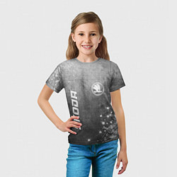 Футболка детская Skoda - grey gradient вертикально, цвет: 3D-принт — фото 2