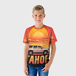 Футболка детская Tahoe на закате джип, цвет: 3D-принт — фото 2