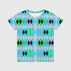 Футболка детская Геометрический узор с разноцветными ромбами, цвет: 3D-принт