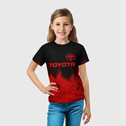 Футболка детская Toyota - red gradient посередине, цвет: 3D-принт — фото 2