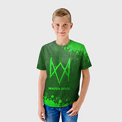 Футболка детская Watch Dogs - green gradient, цвет: 3D-принт — фото 2