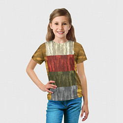 Футболка детская Цветной узор абстрактная графика, цвет: 3D-принт — фото 2