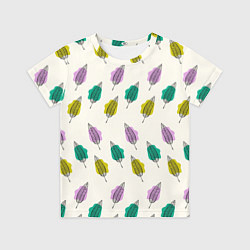 Футболка детская Листья на пятнах, цвет: 3D-принт