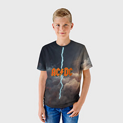 Футболка детская ACDC логотип группы с молнией, цвет: 3D-принт — фото 2