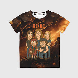 Футболка детская ACDC карикатурный стиль, цвет: 3D-принт