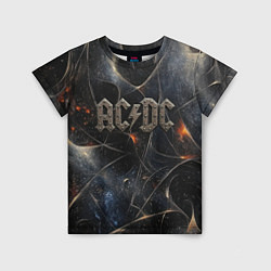 Футболка детская ACDC лого из металла, цвет: 3D-принт