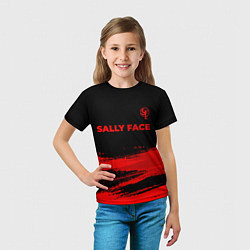 Футболка детская Sally Face - red gradient посередине, цвет: 3D-принт — фото 2