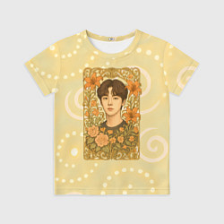 Футболка детская Юн Сан-ха Astro портрет в цветах, цвет: 3D-принт