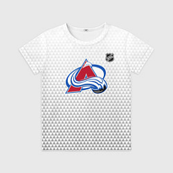 Футболка детская Колорадо Эвеланш - белый геометрический градиент, цвет: 3D-принт