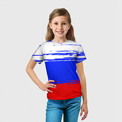 Футболка детская Патриот - флаг, цвет: 3D-принт — фото 2