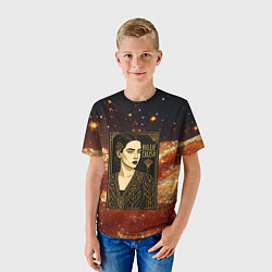 Футболка детская Билли Айлиш в золотой рамке, цвет: 3D-принт — фото 2