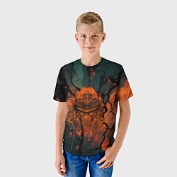 Футболка детская Шлем кибернетического самурая, цвет: 3D-принт — фото 2