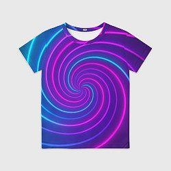 Футболка детская Сине-фиолетовая спираль, цвет: 3D-принт