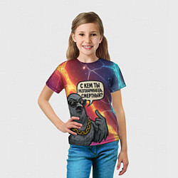 Футболка детская С кем ты разговариваешь смертный - голубь, цвет: 3D-принт — фото 2