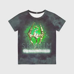 Футболка детская Skyrim gold logo Dragonborn, цвет: 3D-принт