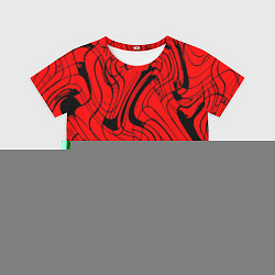 Футболка детская Чёрно-красный абстрактный линии, цвет: 3D-принт