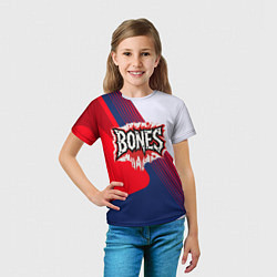 Футболка детская Bones лого на красной краске, цвет: 3D-принт — фото 2
