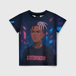 Футболка детская XXXTentacion - Неоновый аниме арт, цвет: 3D-принт
