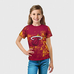 Футболка детская Майами Хит - брызги красок, цвет: 3D-принт — фото 2