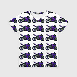 Футболка детская Motorcycle purple gloss, цвет: 3D-принт