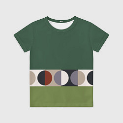 Футболка детская Луна Малевича сосновый зеленый, цвет: 3D-принт
