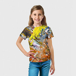 Футболка детская Живая Абстракция: Поток Цветов и Форм в Постоянном, цвет: 3D-принт — фото 2