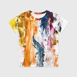 Футболка детская Разноцветные мазки кисти на палитре художника, цвет: 3D-принт
