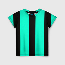 Футболка детская Color light blue white line, цвет: 3D-принт