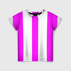 Футболка детская Color white pink lines, цвет: 3D-принт