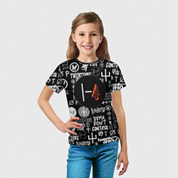 Футболка детская Twenty one pilots rock logo, цвет: 3D-принт — фото 2