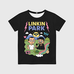 Футболка детская Линкин Парк мультяшный стиль, цвет: 3D-принт