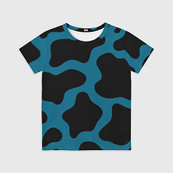 Футболка детская Синяя коровья расцветка, цвет: 3D-принт