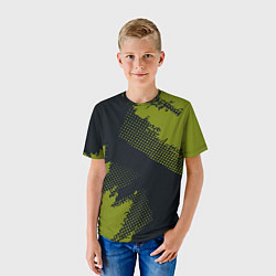 Футболка детская Абстрактная текстура в зеленом, цвет: 3D-принт — фото 2