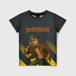 Футболка детская XXXTentacion с микрофоном в аниме стиле, цвет: 3D-принт
