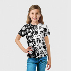 Футболка детская Doom anime black pattern, цвет: 3D-принт — фото 2